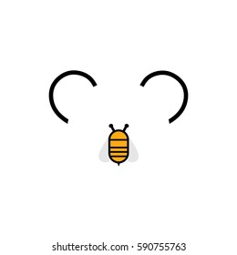 Koala and bee illustration.