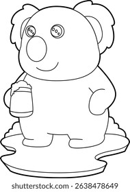 Koala Beer mug Beer Animal Vector Graphic Art Illustration