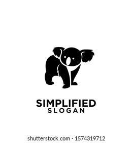 koala black logo icon design vector