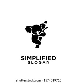koala black logo icon design vector