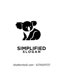 koala black logo icon design vector