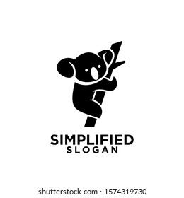 koala black logo icon design vector