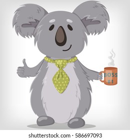 Koala boss #1. Vector illustration of koala