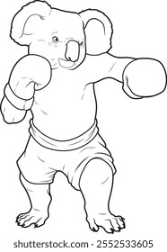 Koala Boxer Boxing gloves Boxing Animal Vector Graphic Art Illustration