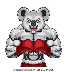 koala boxing mascot vector illustration design