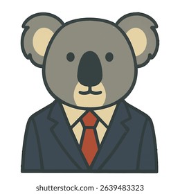 koala in a business suit animal vector on a white background
Vector animal in a suit on a white background