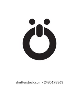 koala button logo design icon