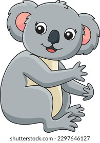 Koala Cartoon Colored Clipart Illustration