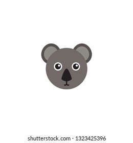 koala cartoon head icon on a white background