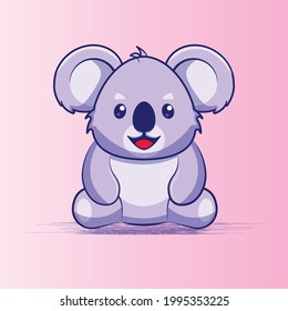 koala cartoon illustration vector icon