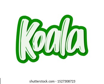 Koala cartoon lettering text. Vector illustration for print and advertising