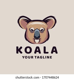 koala cartoon logo design vector 