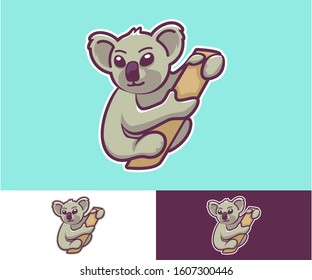 Koala cartoon logo, modern design. cartoon animal logo. vector illustration. mascot character design