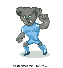 Koala cartoon mascot design illustration