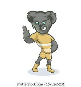 Koala cartoon mascot design illustration