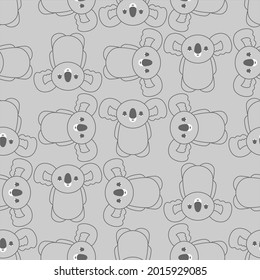 Koala cartoon pattern seamless. Australian marsupial bears background. vector texture