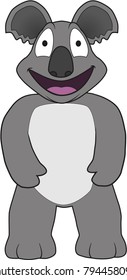 a koala cartoon posing funny