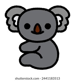 koala cartoon roughen filled outline icon for decoration, website, web, mobile app, printing, banner, logo, poster design, etc.