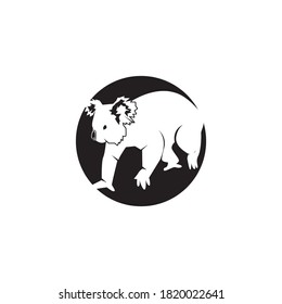 Koala cartoon silhouette logo vector illustration