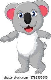 Koala cartoon vector art and illustration