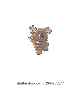koala cartoon vector on a white background