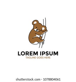 koala character mascot logo. vector illustration
