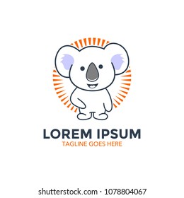 koala character mascot logo. vector illustration