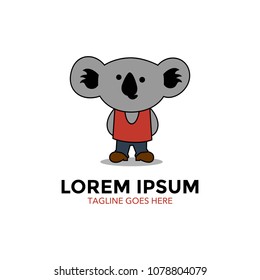 koala character mascot logo. vector illustration