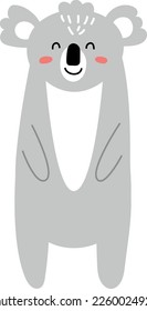 Koala character in scandinavian style. Cute animal print