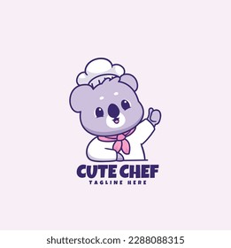 Koala chef cartoon mascot logo for restaurant and bakery logo