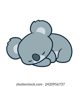 Koala Clipart, un juego de animales. imagen vectorial de ilustración de koala linda. perfecto para pegatinas, impresiones para ropa, páginas colorantes.