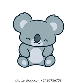 Koala Clipart, Cute Animal Set. cute koala illustration vector image. perfect for Stickers, Prints for Clothing, Coloring Pages.