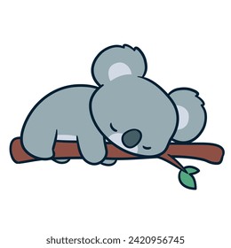 Koala Clipart, Cute Animal Set. cute koala illustration vector image. perfect for Stickers, Prints for Clothing, Coloring Pages.