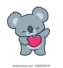 Koala Clipart, Cute Animal Set. cute koala illustration vector image. perfect for Stickers, Prints for Clothing, Coloring Pages.