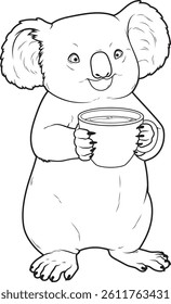 Koala Coffee Cup Animal Vector Graphic Art Illustration