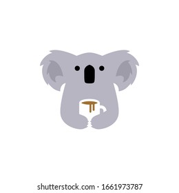 Koala-Kaffeebeutel Logo Vektorillustration Symbol