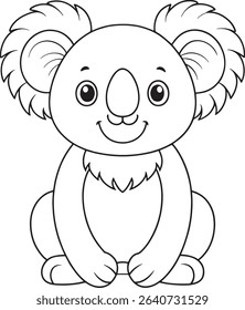 Koala coloring page printable for cute Australian animal themed books