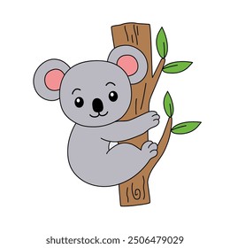 Koala coloring pages for kids. Trace and color koala. Coloring page outline of koala. Koala tracing worksheet. Kindergarten and preschool activity. Animal tracing worksheet for kids preschool.