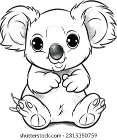 Koala, colouring book for kids, vector illustration