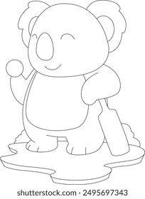 Koala Cricket Cricket bat Animal Vector Graphic Art Illustration