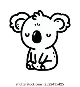 koala cute animal doodle hand drawn cartoon vector illustration template design
