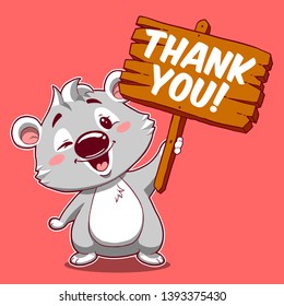 koala cute animal thank you sign icon character design set card postal tee graphic print design clip art