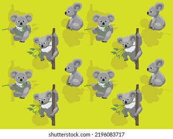 Koala Cute Cartoon Character Seamless Wallpaper Background
