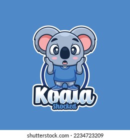 Koala Cute Creative Cartoon Blue Logo