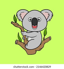 koala cute illustration, suitable for sticker design, t-shirts