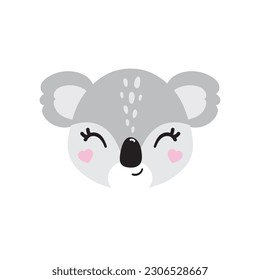 Koala lindo retrato logotipo de afiche niños decoración de habitación diseño de camisetas impresión ojos de vivero nariz pequeña decoración de sala de arte dulce diseño de pared inspirador abstracto boceto naturaleza fauna ducha bebé pegatina de reno