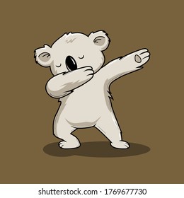 Koala Dabbing Cartoon Cute Animals Dab Dance Illustration