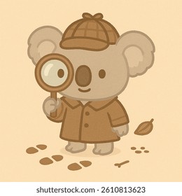 koala in a dectective outfit
