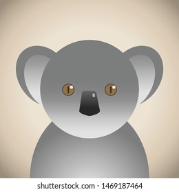 Koala Doodle animal face, cute animal face cartoon