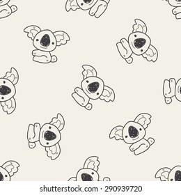 Koala Doodle Seamless Pattern Background